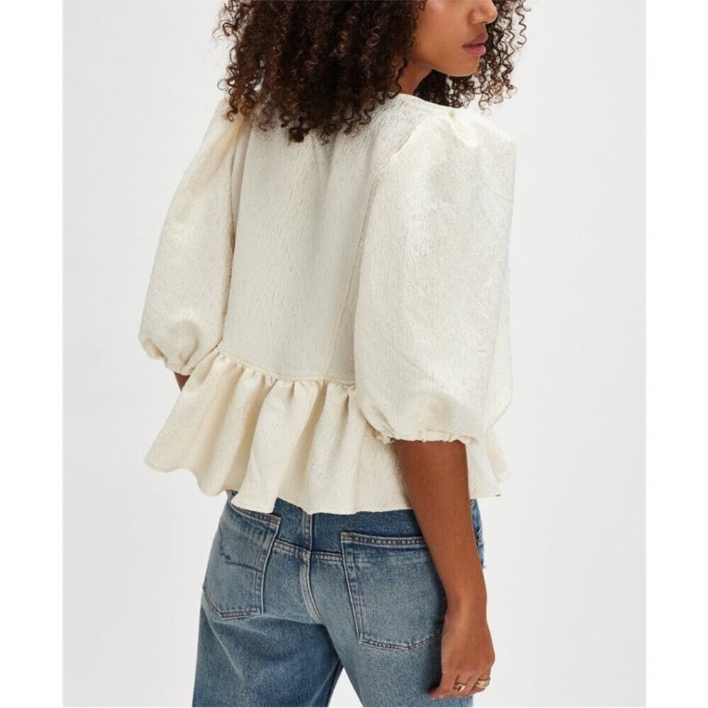Free People NEW Pamela Bow Top in White Alyssum M - Picture 5 of 7